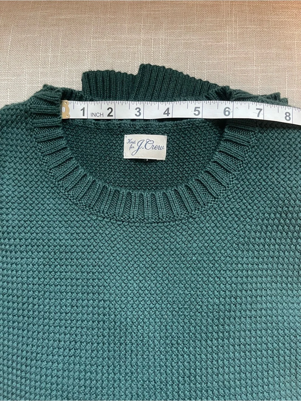 J. Crew Men's Forest Green Knit Crewneck Sweater